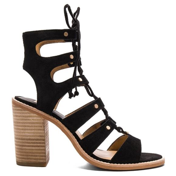 Dolce Vita Lyndon Lace Up Suede Block Heel Sandals size 9.5 - Picture 1 of 14